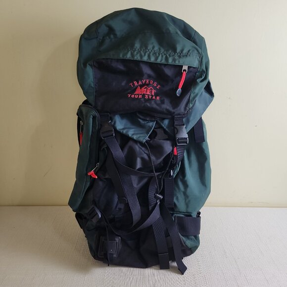 REI Traverse Tour Star Large Green & Black Backpack with Many Compartments - Picture 1 of 12